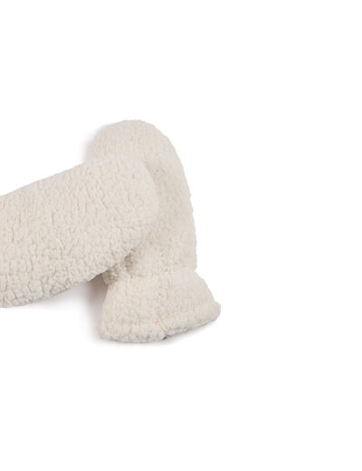 Moufles imitation fourrure ivoire femme