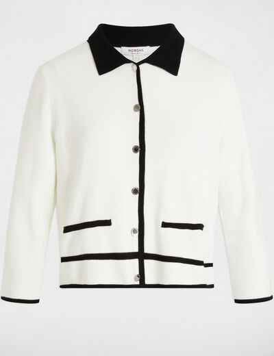 Vest met 3/4 mouwen helder wit vrouw