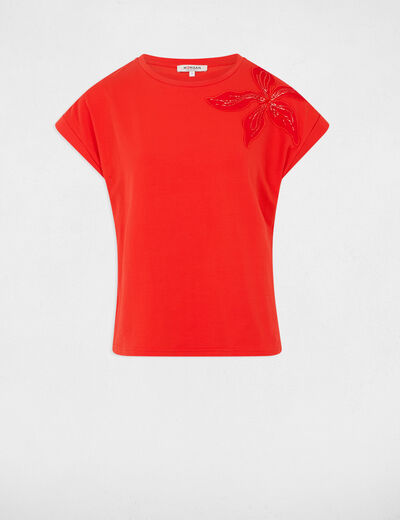 T-shirt manches courtes orange femme