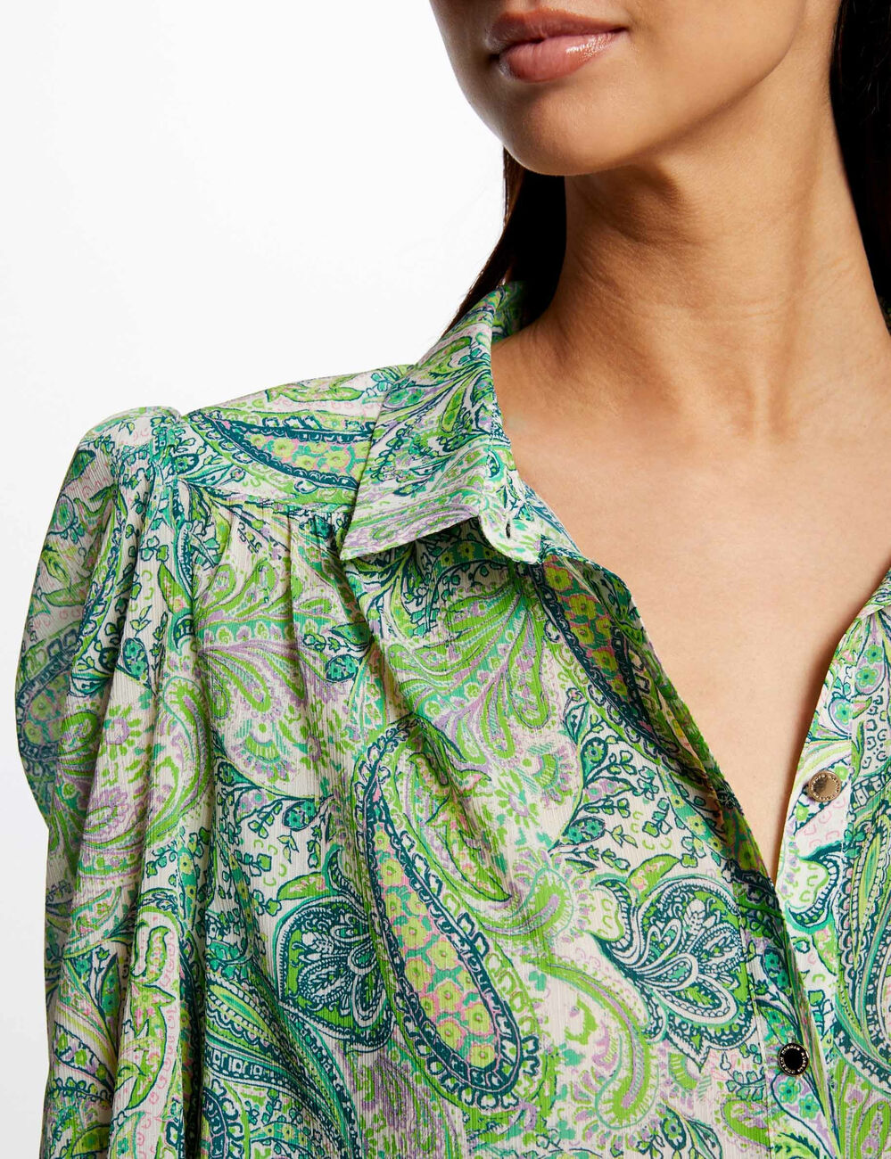 Bedrukt shirt met lange mouwen meerkleurig vrouw