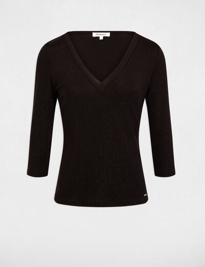 T-shirt met 3/4 mouwen zwart vrouw