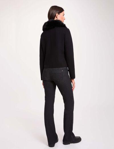 Jean bootcut boutons denim noir femme