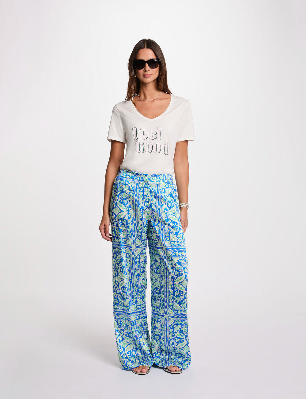 T-shirt met opschrift helder wit vrouw