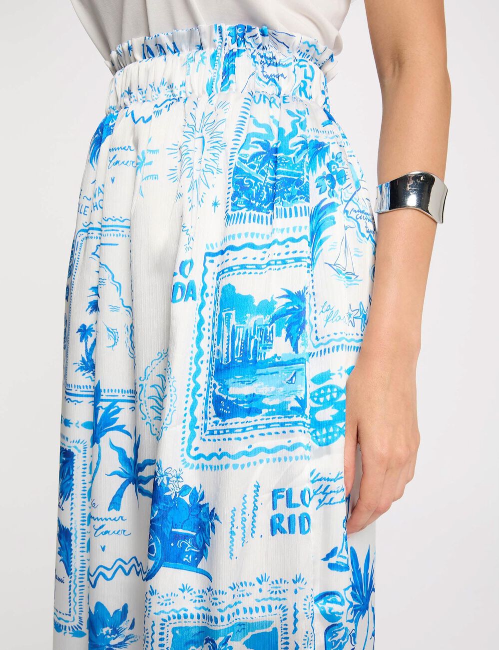 Lange rok met print meerkleurig vrouw