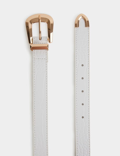 Ceinture croco blanc femme