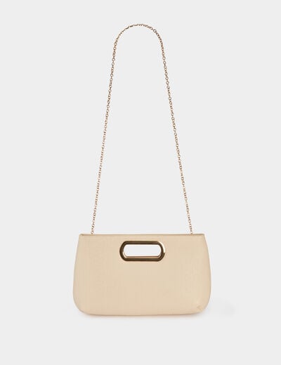 Pochette similicuir ivoire femme