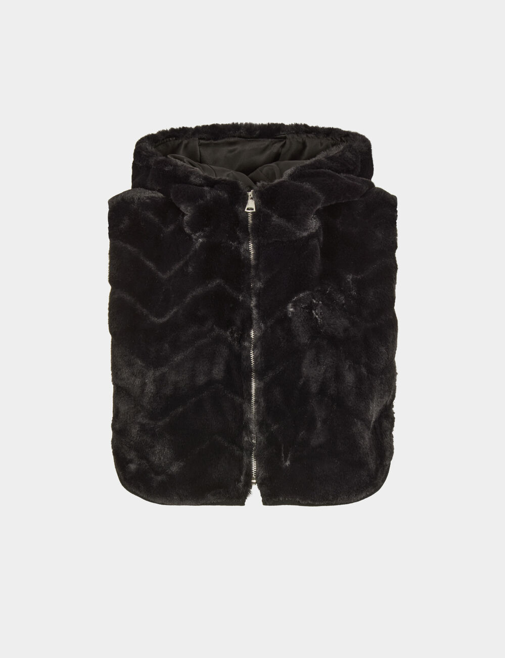 poncho van imitatiebont zwart vrouw Poncho van imitatiebont zwart vrouw