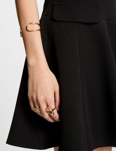 korte jurk met trapeziumvorm zwart vrouw Korte jurk met trapeziumvorm zwart vrouw