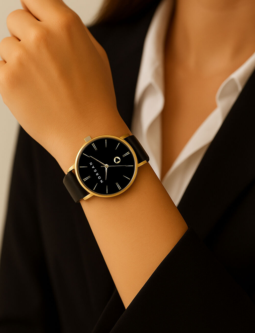 Montre jaune or femme