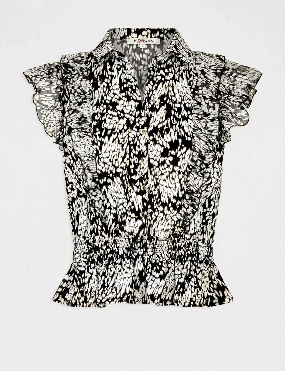 T-shirt met korte mouwen abstracte print meerkleurig vrouw