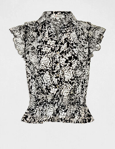 T-shirt met korte mouwen abstracte print meerkleurig vrouw