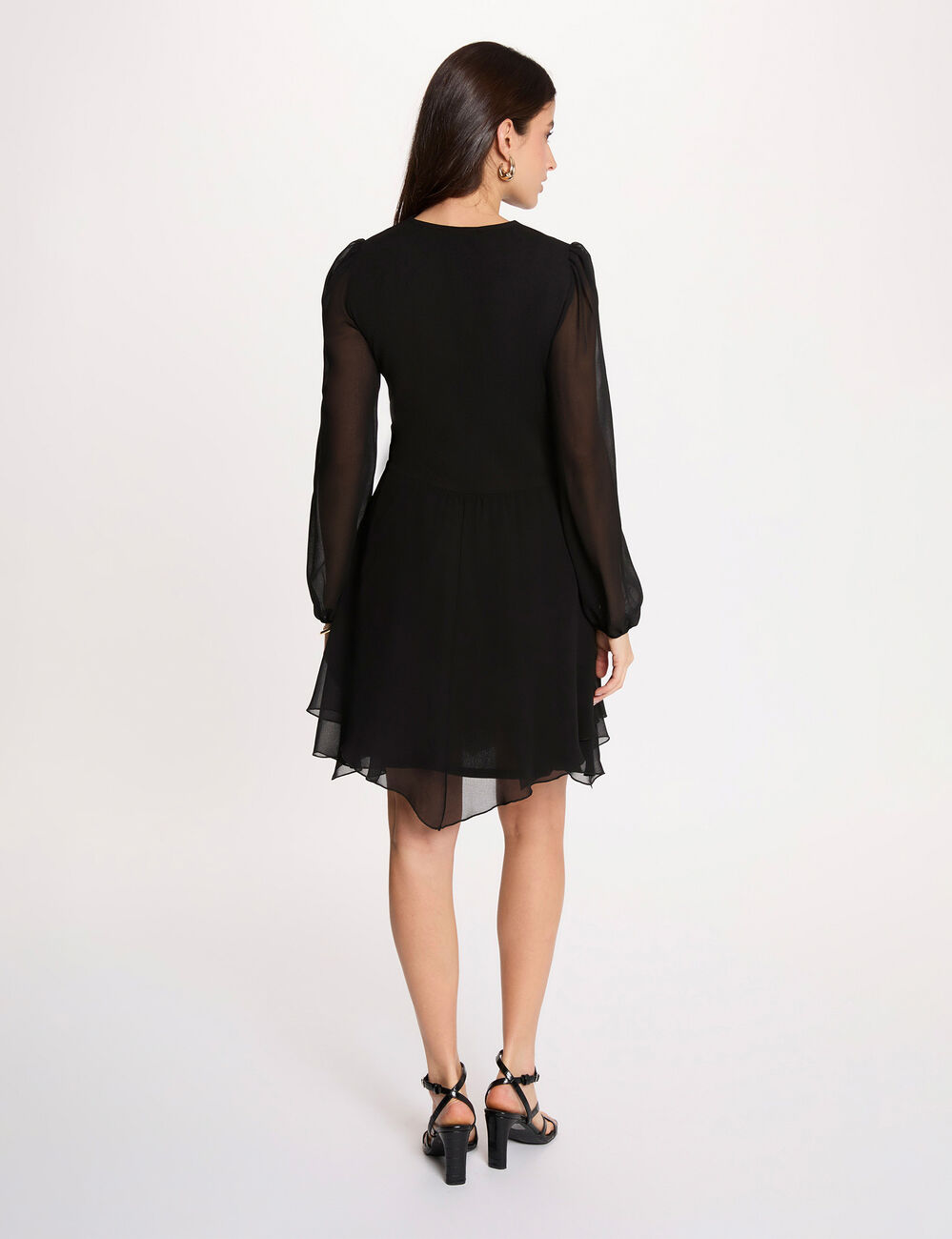 Robe courte cache coeur noir femme