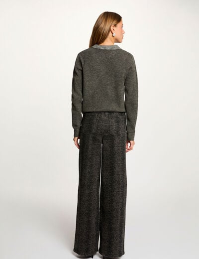 Hoge taille wijde jeans meerkleurig vrouw