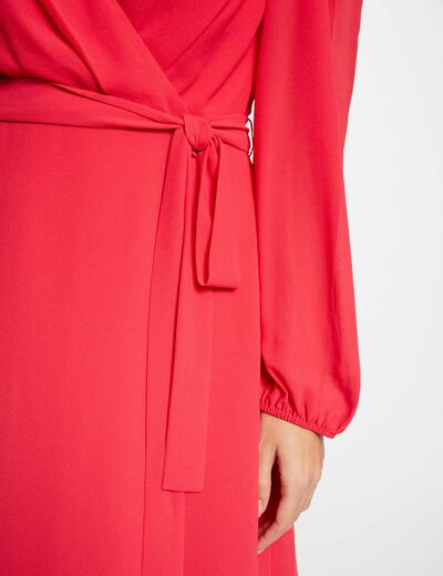 Robe courte portefeuille rouge moyen femme