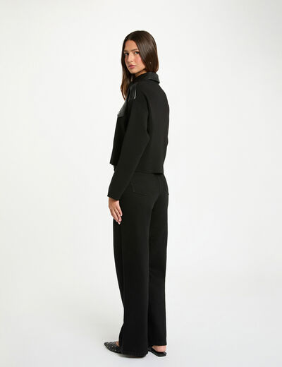 Rechte cropped blazer zwart vrouw