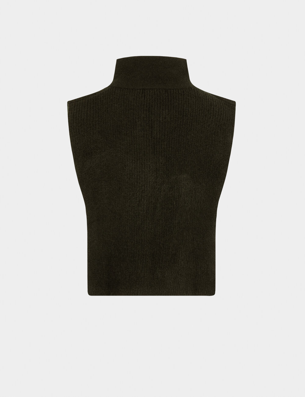 Poncho col zippé noir femme