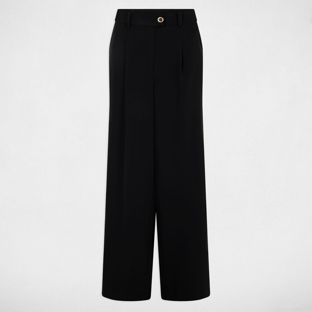 Vloeiende flare broek zwart vrouw