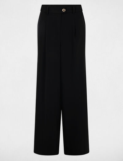 Pantalon flare fluide noir femme