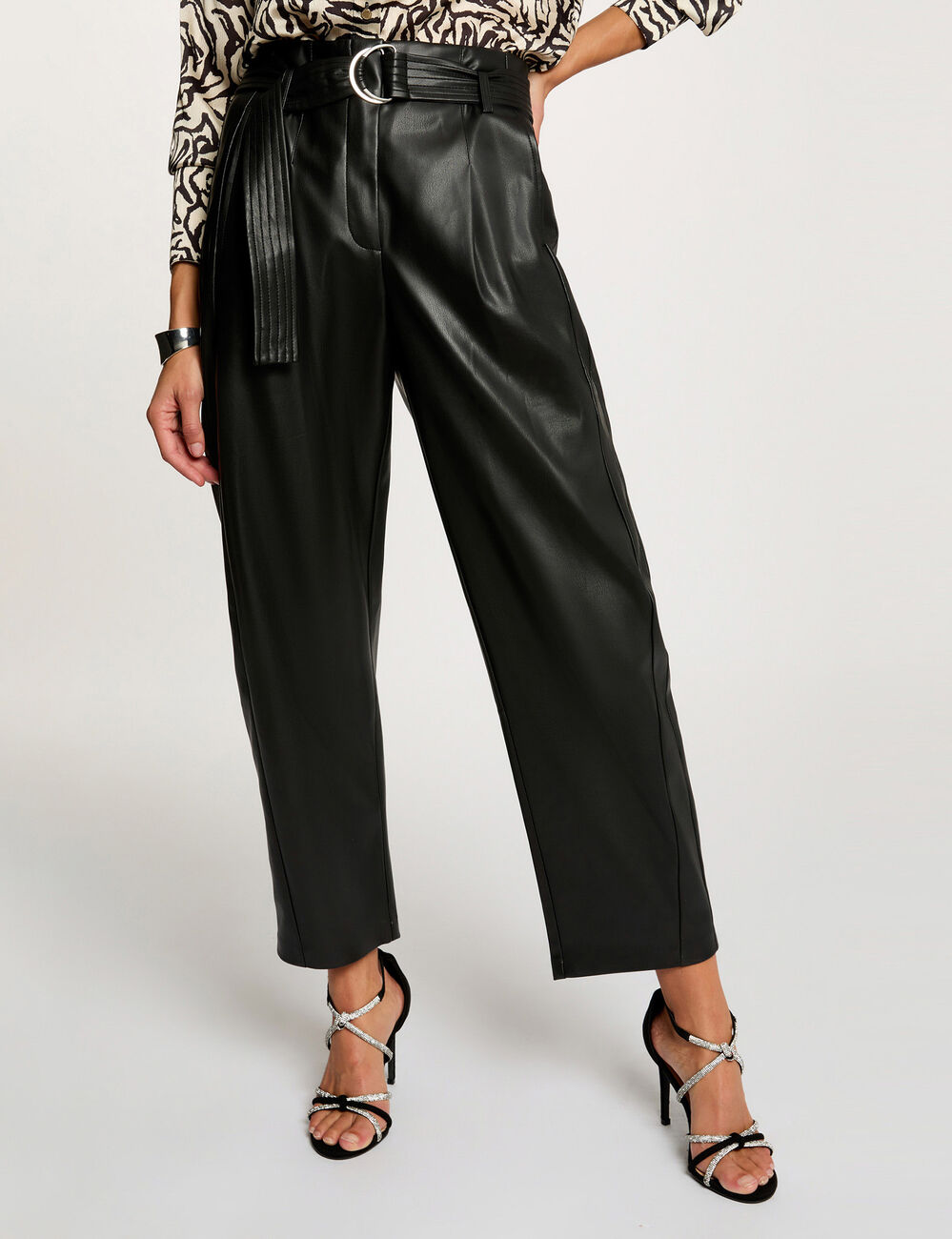 pantalon large taille haute noir femme Pantalon large taille haute noir femme