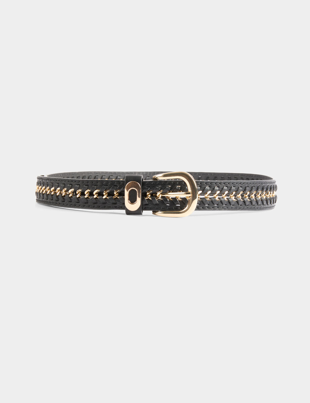 Riem met kettingdetails zwart vrouw