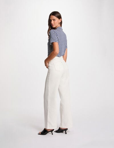 Blouse manches courtes blanc femme