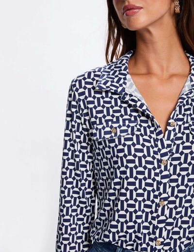 T-shirt col à revers blanc femme