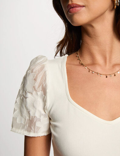 t shirt manches courtes blanc femme T-shirt manches courtes blanc femme