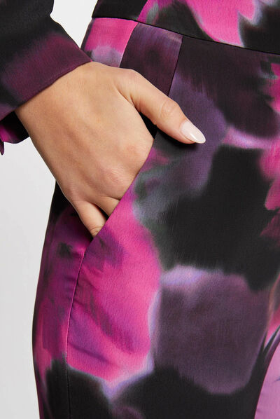 Wijde broek met vlotte bloemenprint meerkleurig vrouw