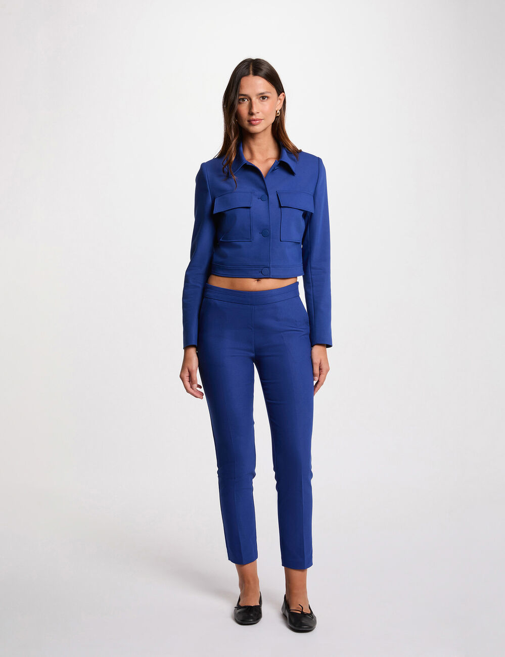 Pantalon cigarette 7/8ème bleu electrique femme