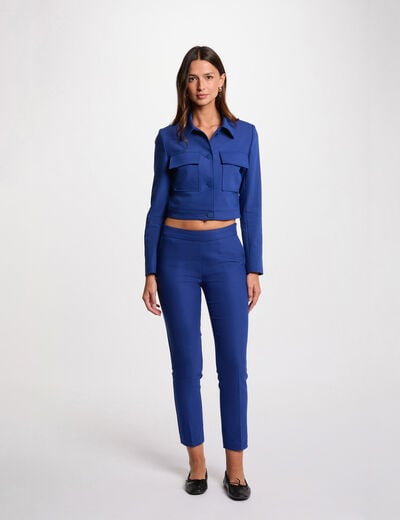 Pantalon cigarette 7/8ème bleu electrique femme