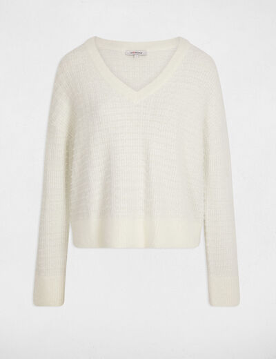 pull maille fantaisie ivoire femme Pull maille fantaisie ivoire femme