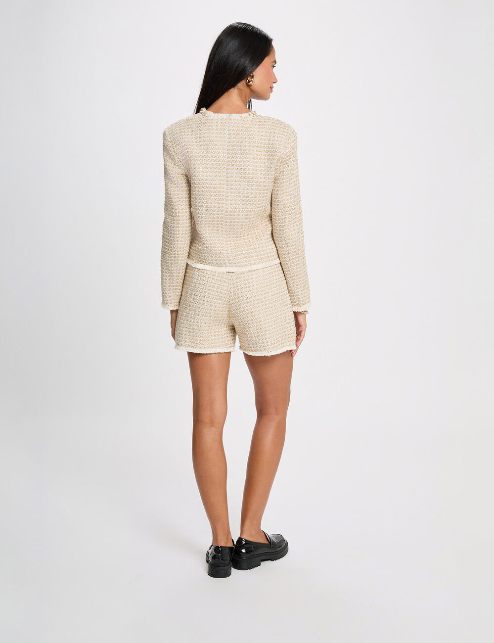 Tweed short met hoge taille meerkleurig vrouw