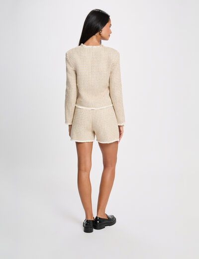 Tweed short met hoge taille meerkleurig vrouw