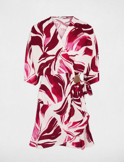 Robe pliss&eacute;e cache coeur multicolore femme