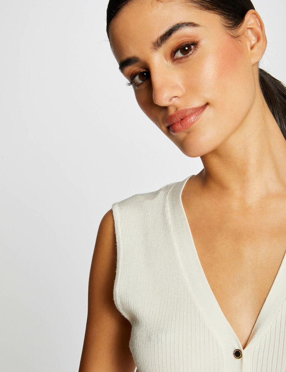 Pull débardeur en tricotage en côte ivoire femme