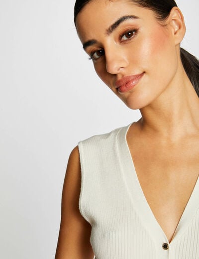 Pull débardeur en tricotage en côte ivoire femme