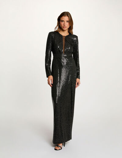 robe longue manches longues noir femme Robe longue manches longues noir femme