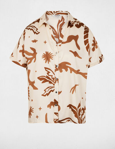 Chemise satin&eacute;e sans manches multicolore femme