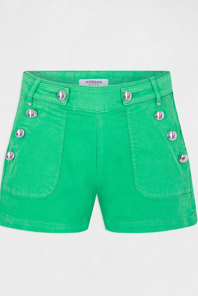 Short ajusté à pont vert femme