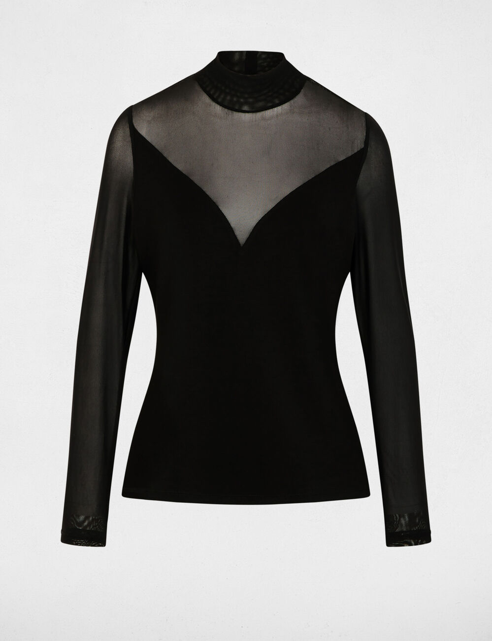 T-shirt met lange mouwen zwart vrouw