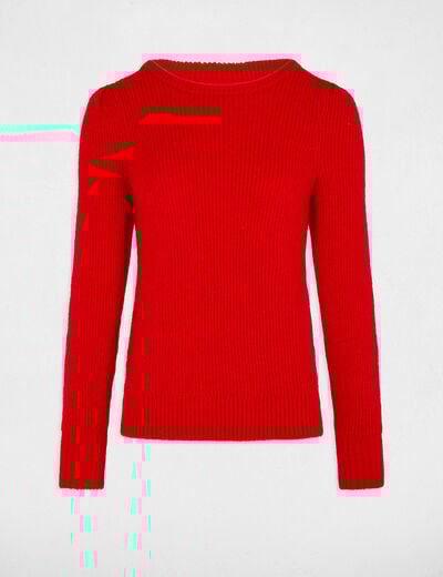 Trui met ronde hals en lange mouwen rood vrouw