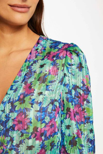 Chemise manches 3/4 imprimé floral multico femme