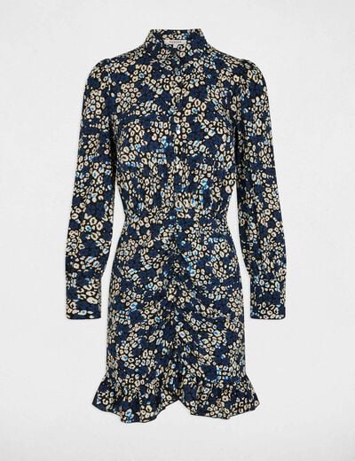 Robe courte fluide multicolore femme