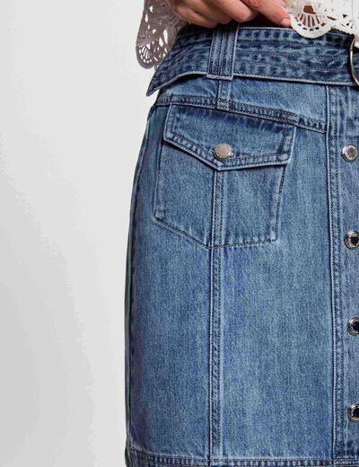 Korte jeansrok stone washed denim vrouw