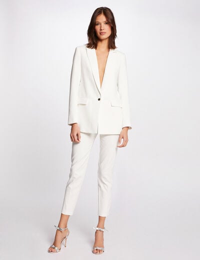7/8 broek met ceintuur ivoor vrouw