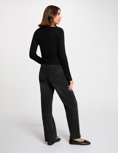 Vest met lange mouwen zwart vrouw