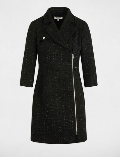 Robe courte tweed noir femme