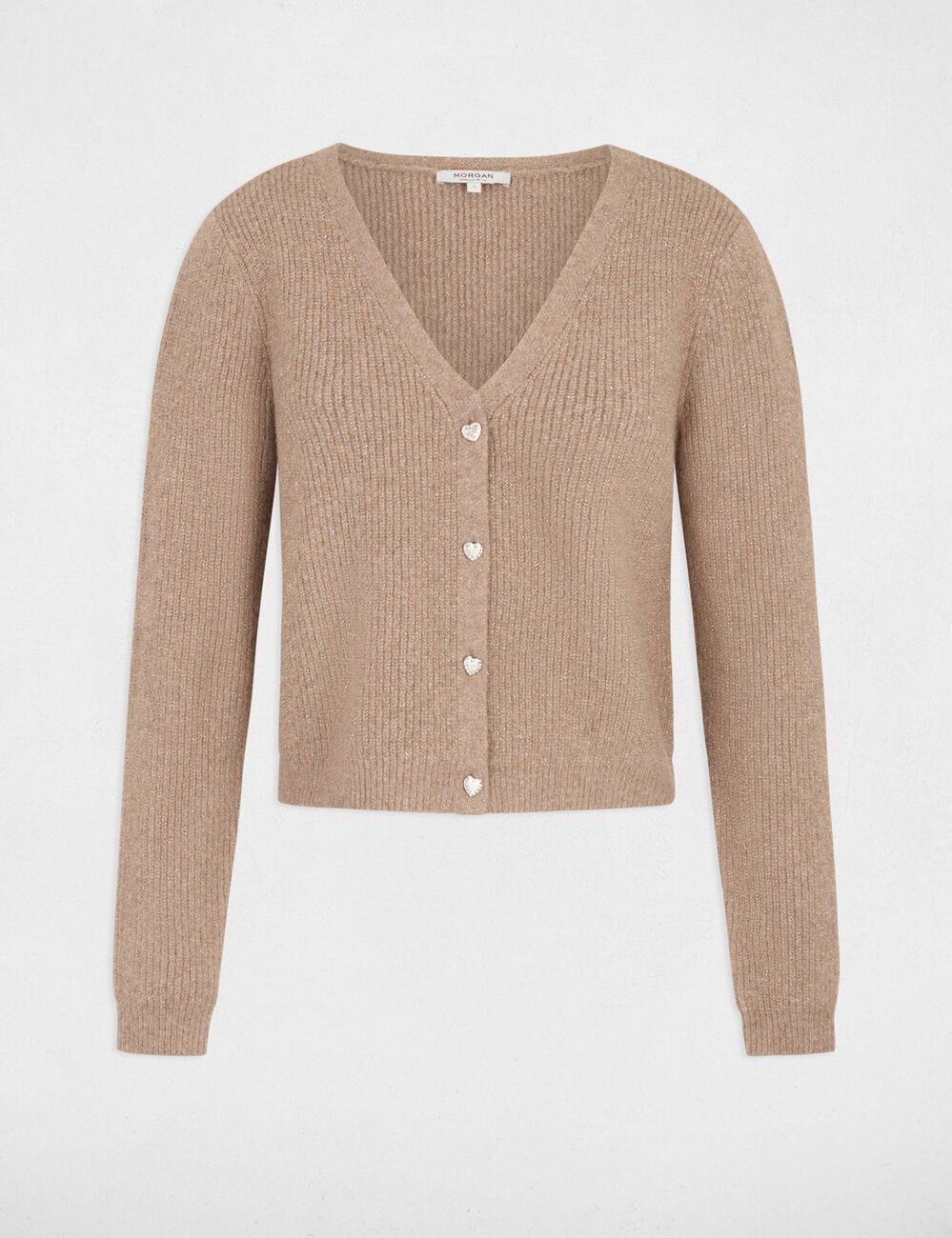 Vest met V-hals medium beige vrouw