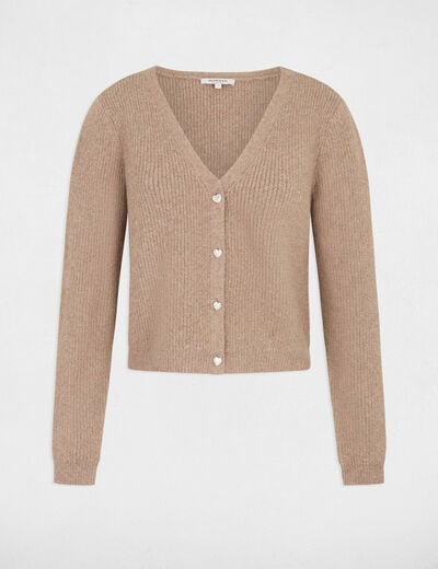 Vest met V-hals medium beige vrouw
