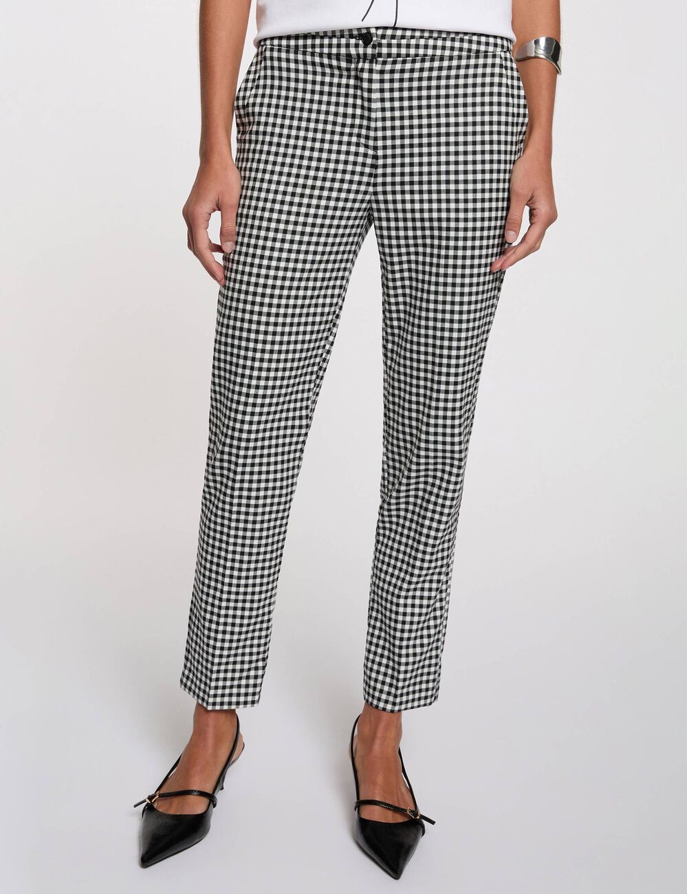 Pantalon slim 7/8 noir femme